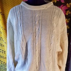 White, Slouchy, Oversized, Warm Sweater